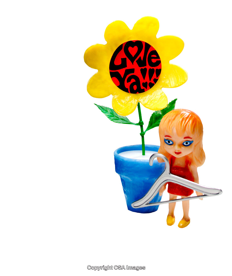 Colorful Plastic Flower and Doll Figurine with Love Theme