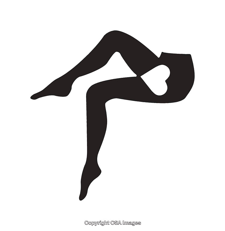 Minimalist Black and White Art of Stylized Legs Silhouette