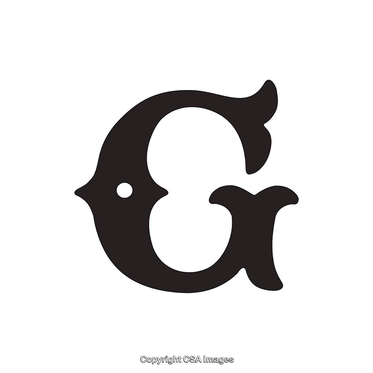 Creative Representation of the Letter G as a Fish-Inspired Typography Design