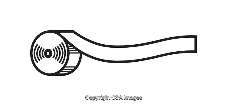 Minimalist Line Art Illustration of a Roll Giving Off Digital Signals