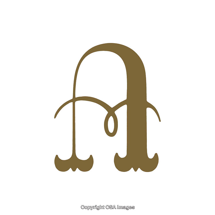 Elegant Decorative Illustration of the Letter A in Artistic Style