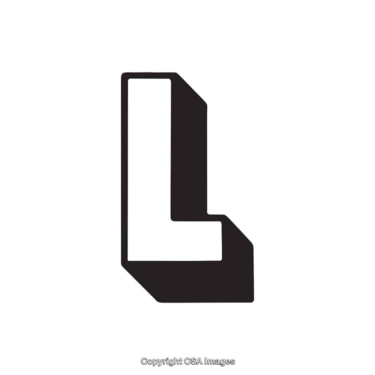 Isolated Black Stylized Letter L Icon on White Background