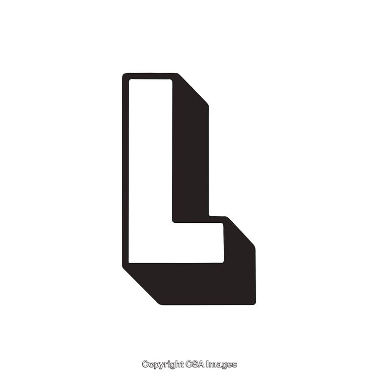 Isolated Black Stylized Letter L Icon on White Background