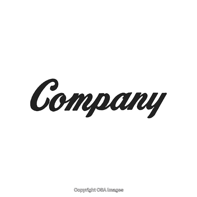 Close-Up of Company Name in Elegant Black Script Typeface