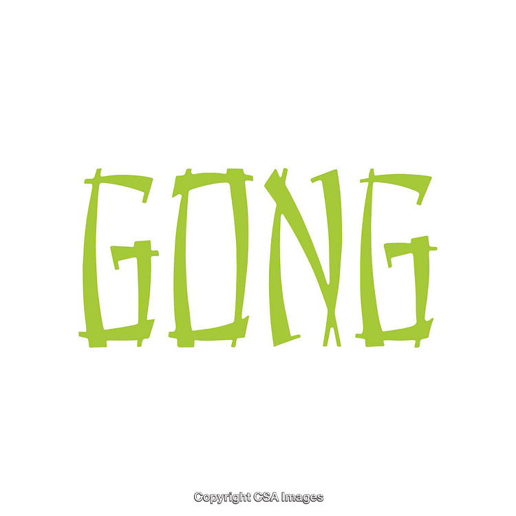 Green Stylized Typography on White Canvas with Creative Abstract Design