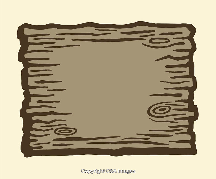 Rustic Wood Sign Illustration with Rough Texture and Knots