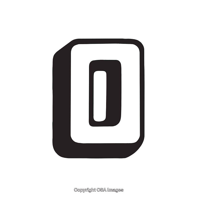 Stylized Black Letter 'O' With Rounded Block Design