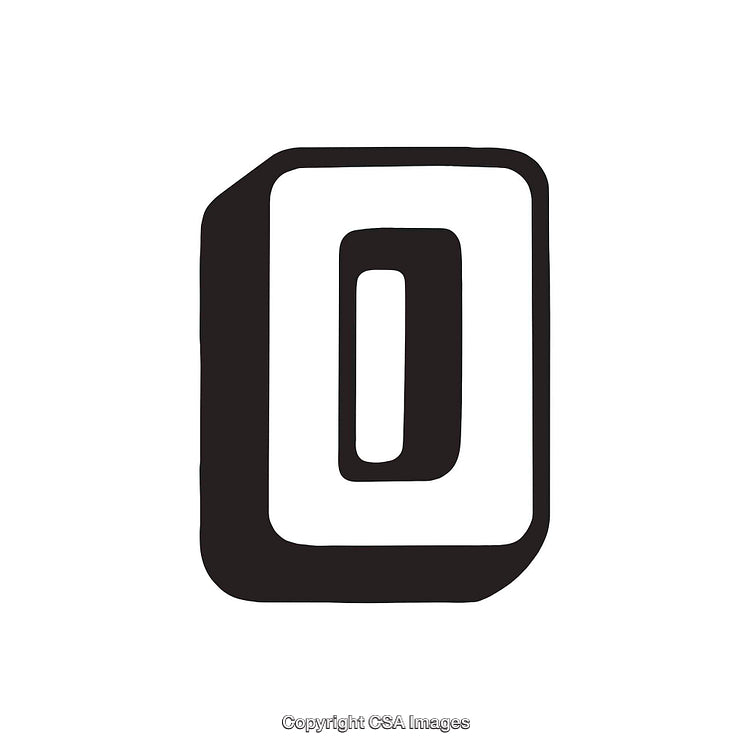 Stylized Black Letter 'O' With Rounded Block Design