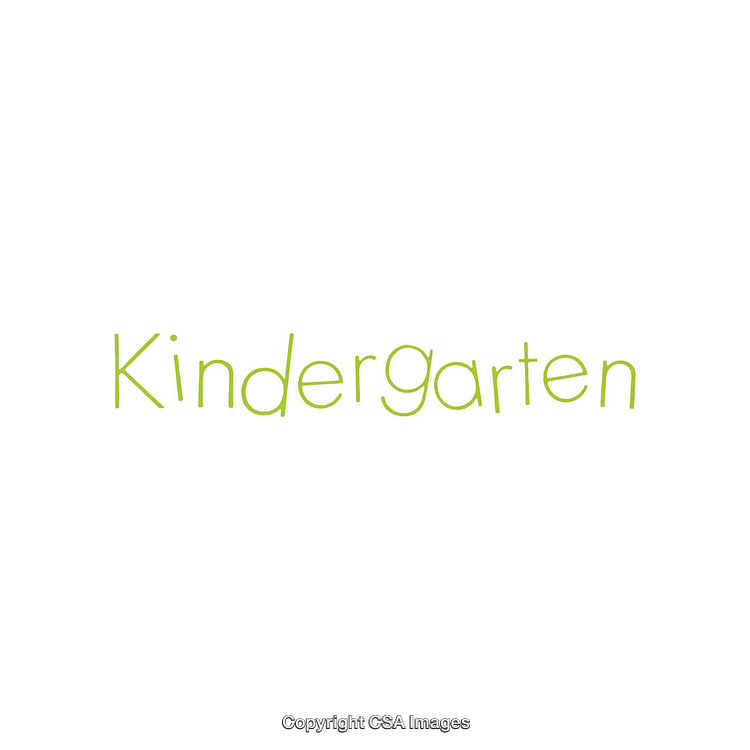 Simple Green Kindergarten Typography on White Background for Education Theme