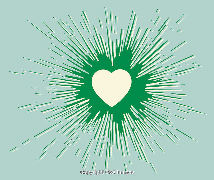 Heart Surrounded by Radiating Lines Creating a Graphic Burst Design