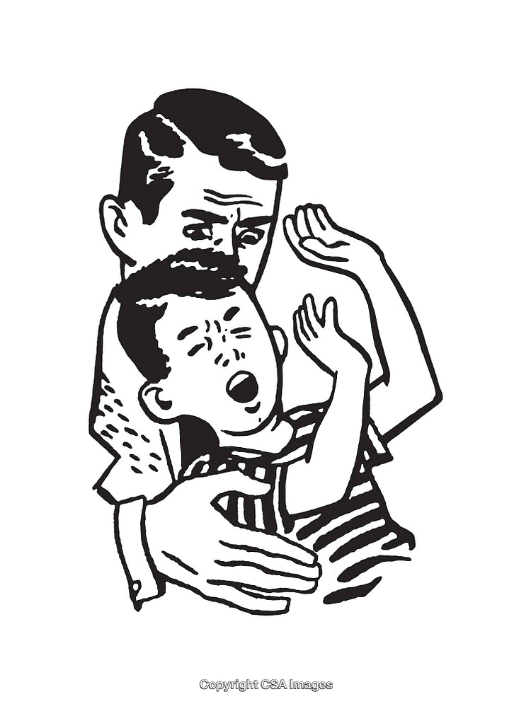 Black and White Line Art Depicting Emotion and Human Interaction
