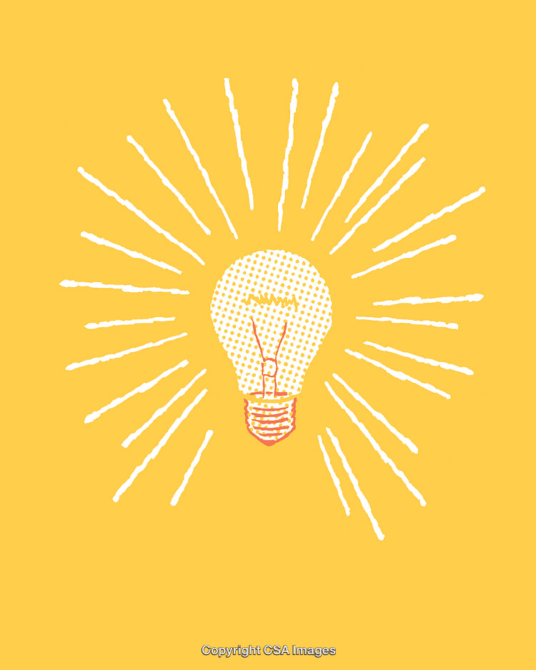 Minimalist Light Bulb Illustration Representing Creativity and Innovation