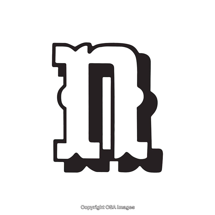 Bold Artistic Representation of the Letter N in Black and White