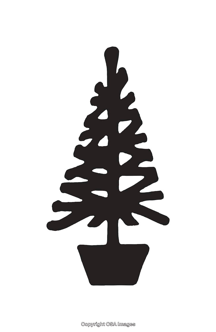 Minimalist Black Tree Silhouette Line Art Illustration