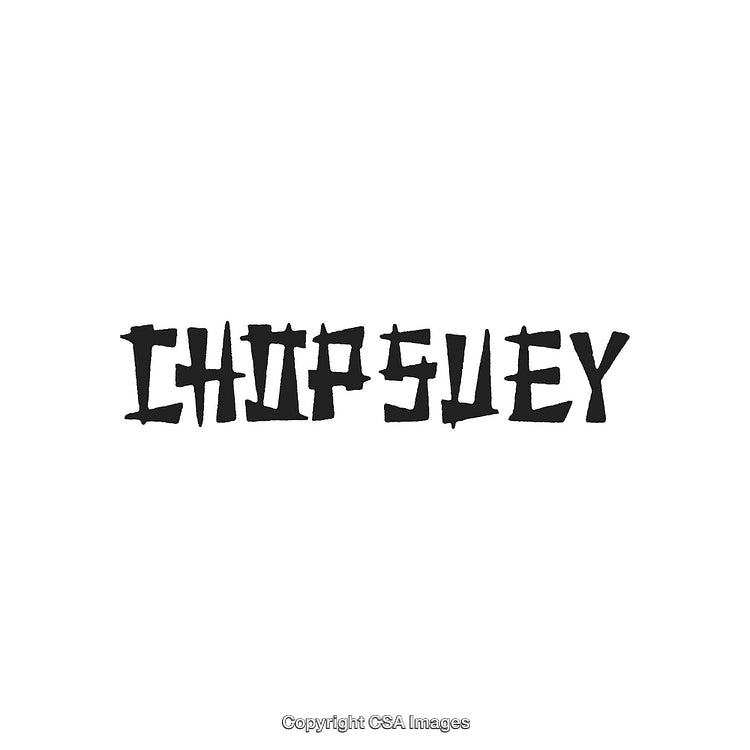 Typography-Style Chop Suey Text Design on White Background