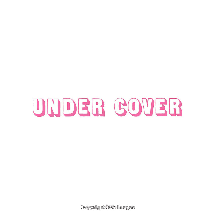 Bold Pink Typography on White Background Displaying 'Under Cover'