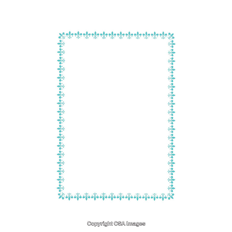 Elegant Decorative Border with Blue Floral Pattern on White Background