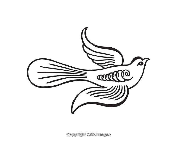 Elegant Line Art Illustration of a Flying Bird Symbol