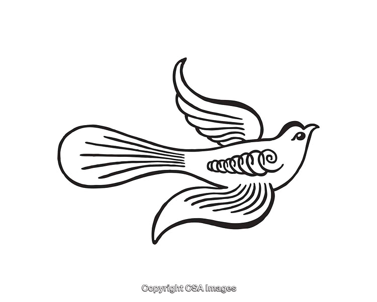 Elegant Line Art Illustration of a Flying Bird Symbol