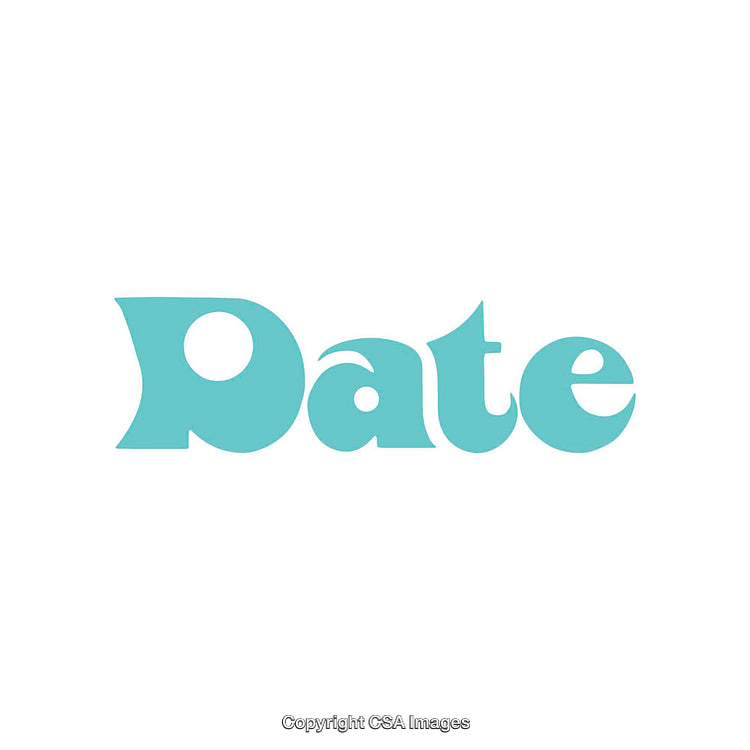Stylized Text Illustration Featuring the Word Date in a Blue Font