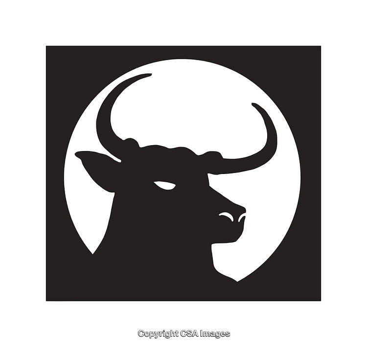 Bold Illustration of a Bull Silhouette Against a Circular Background