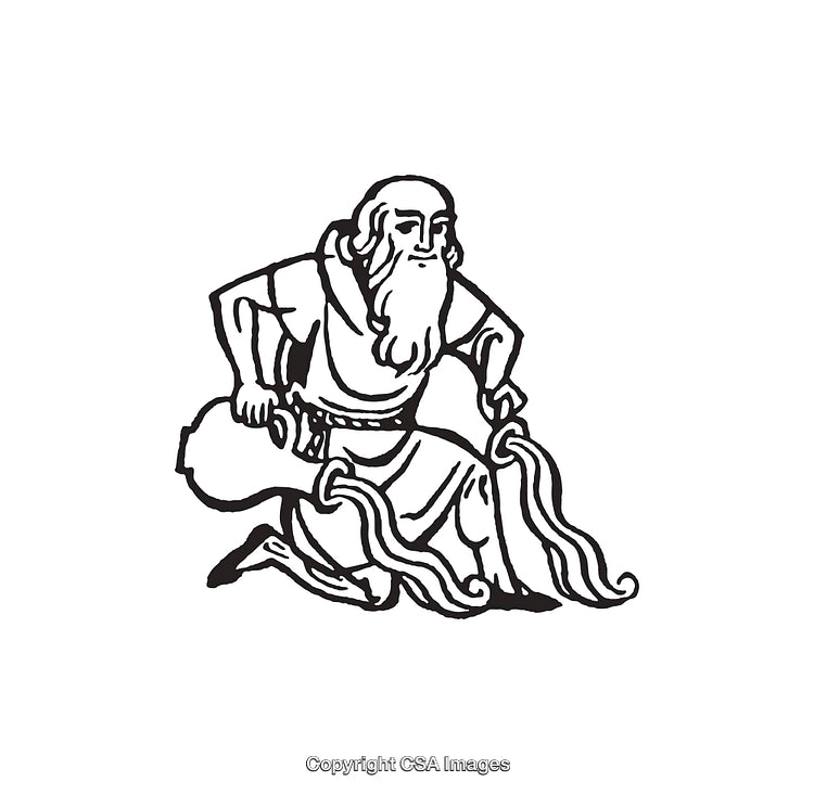 Black And White Line Art of Aquarius Zodiac Water Bearer Symbol