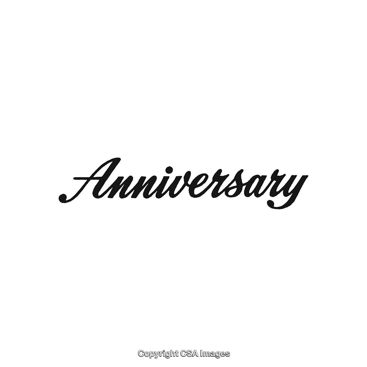 Elegant Anniversary Text Written in Script with White Background