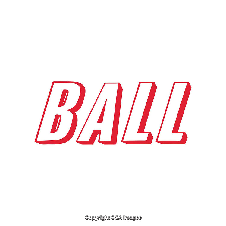 Bold Red Word Ball on White Background Displayed in 3D Style