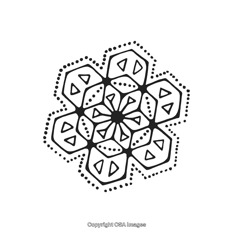 Decorative Black and White Geometric Patterned Ornamental Artwork
