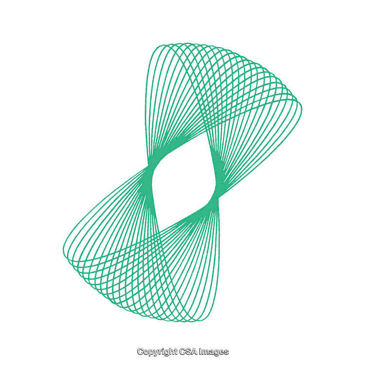 Abstract Symmetrical Pattern With Green Lines on a White Background
