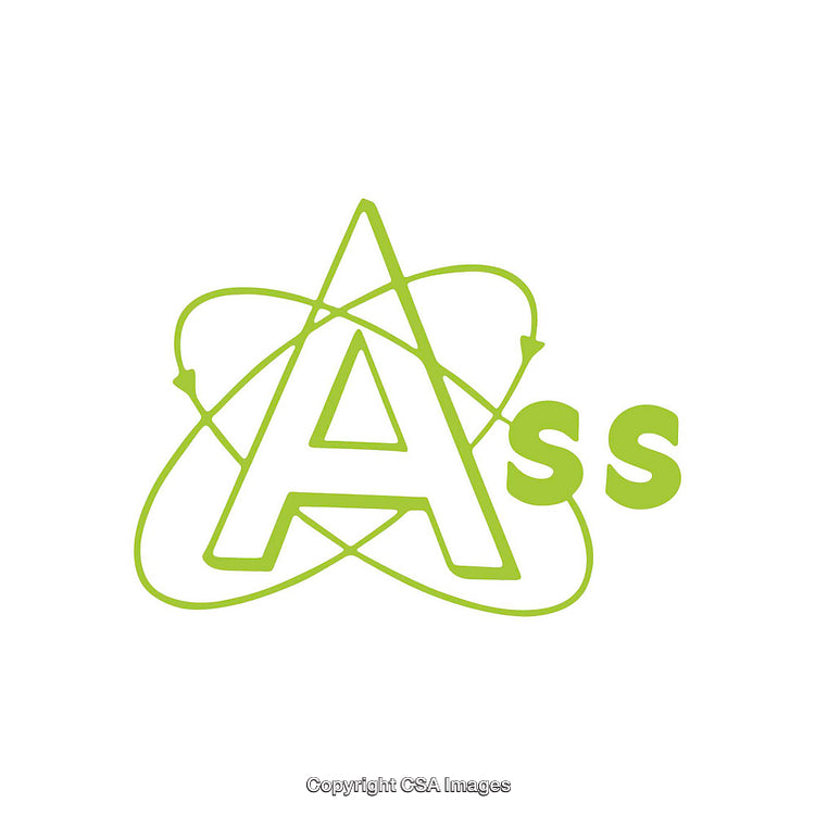 Abstract Green Atom-Inspired Design With Prominent Letter A Centerpiece