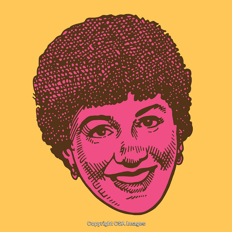 Colorful Line Art Portrait Illustration of a Smiling Person