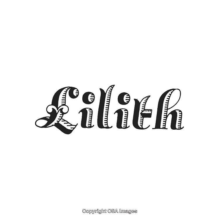 Stylized Black and White Calligraphy Typography Name in Vintage Style