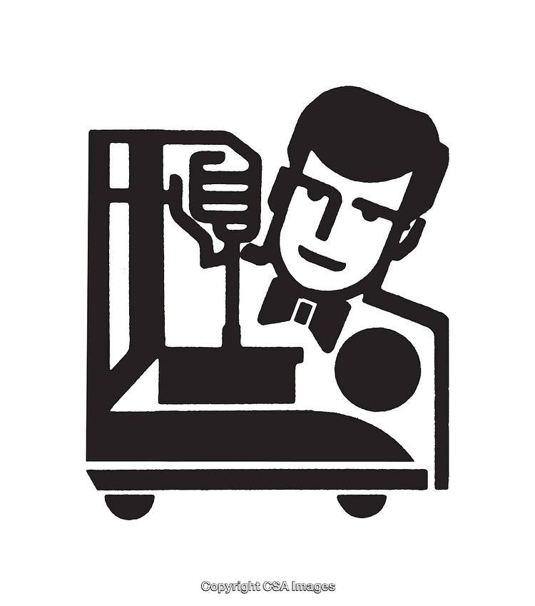 Black And White Icon Of Man With Equipment and Simple Layout