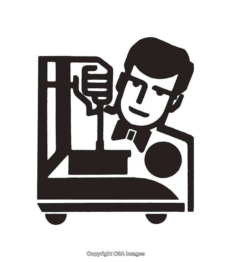 Black And White Icon Of Man With Equipment and Simple Layout