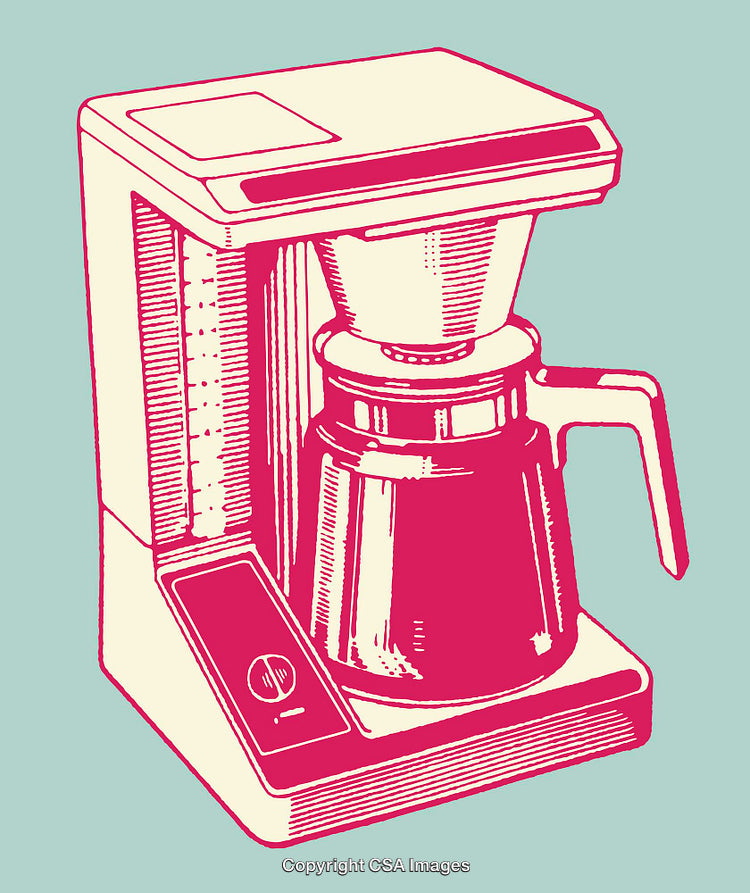 Colorful Line Art Illustration of a Coffee Maker Appliance
