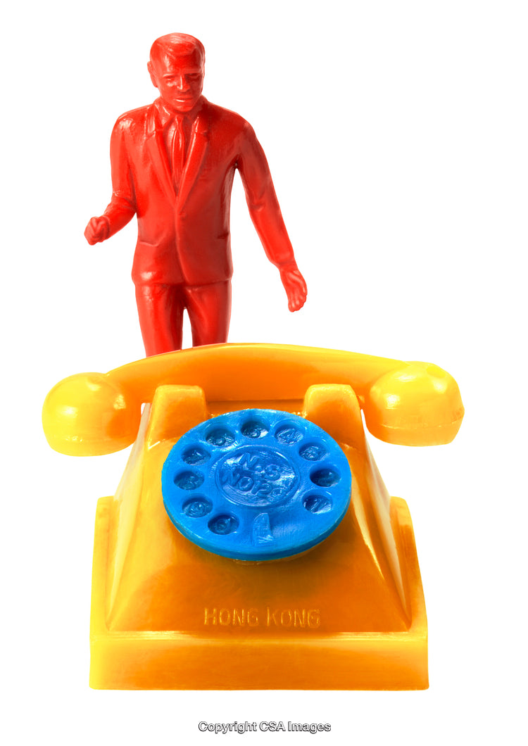 Colorful Plastic Toy Set Featuring Telephone and Man Figure