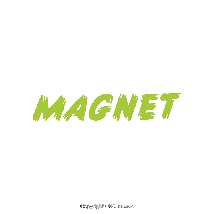 Green Calligraphy Text Reading Magnet on White Background