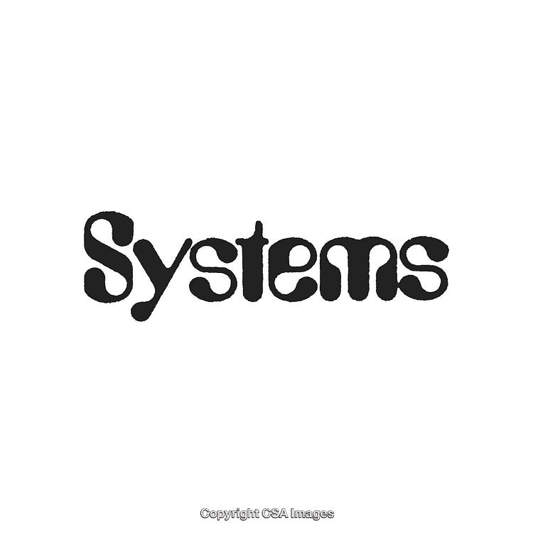 Black Retro Font Text Illustration with the Word 'Systems'