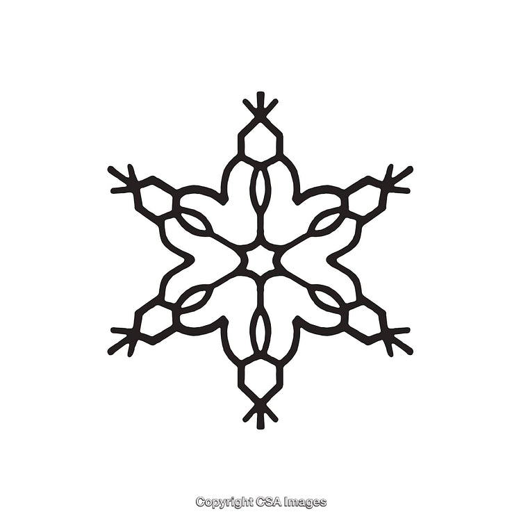 Geometric Snowflake Pattern in Black and White Design