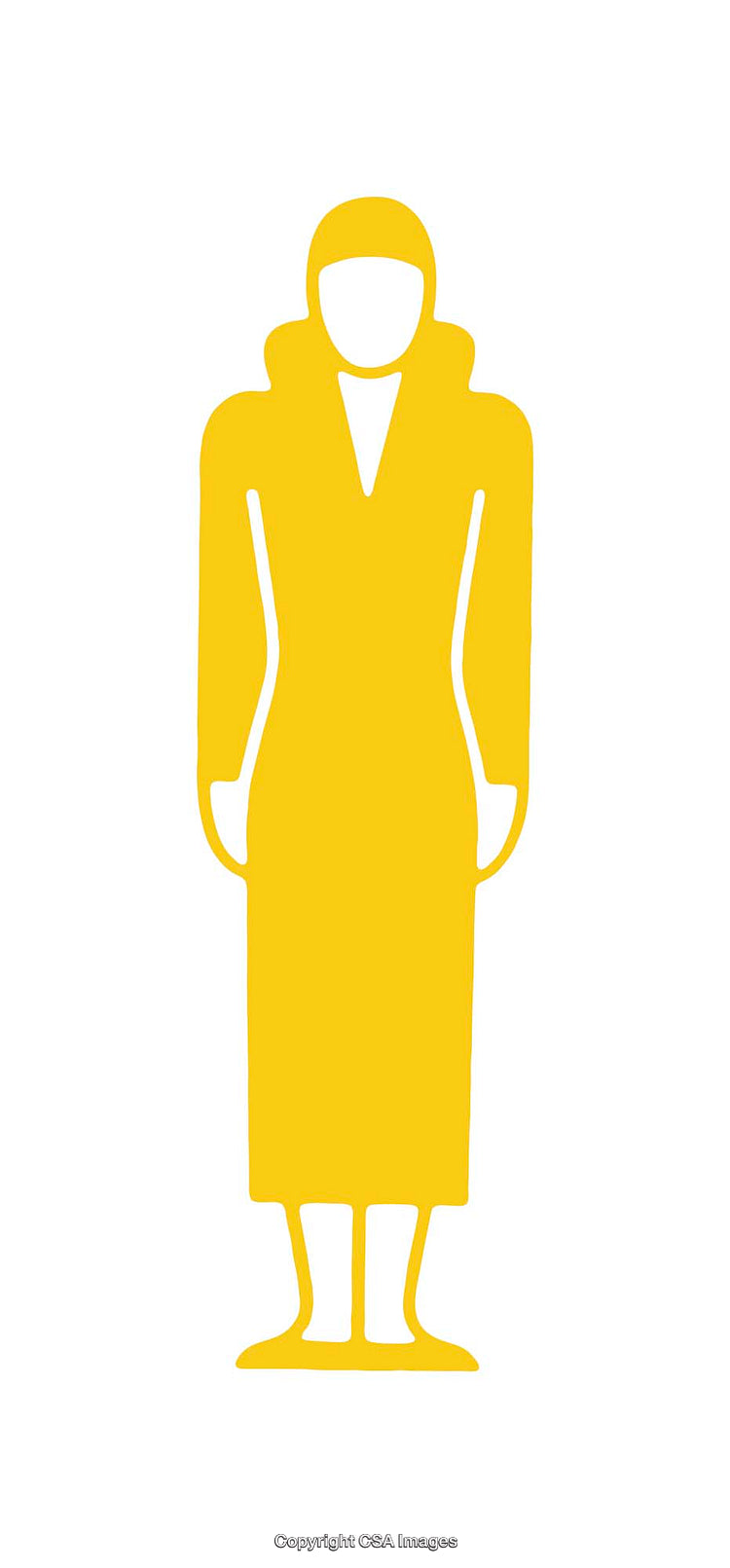 Yellow Silhouette of a Person in a Minimalist Design Style