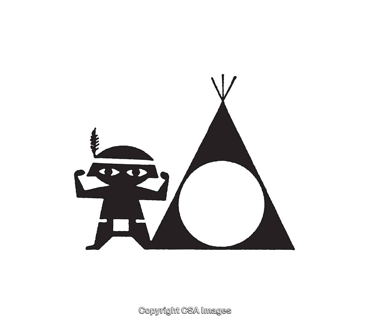 Black And White Line Art Featuring Character And Geometric Shapes