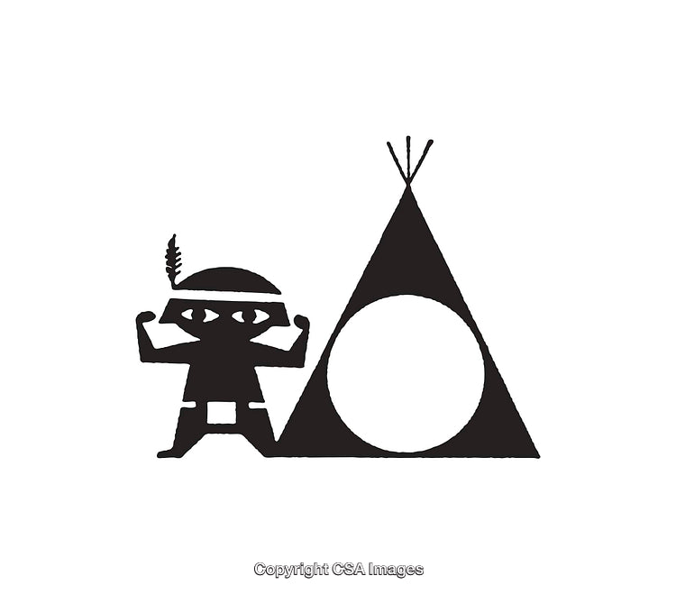 Black And White Line Art Featuring Character And Geometric Shapes