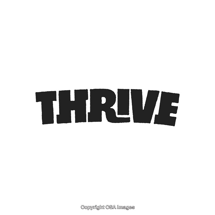 Inspirational Bold Text Design Featuring the Word Thrive in Typography Style