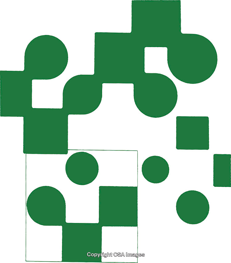 Green Geometric Pattern Design with Circular and Square Shapes