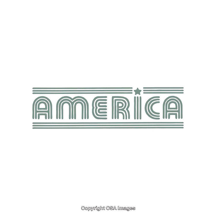 Stylized Typography Artwork Featuring the Word America with a Retro Design