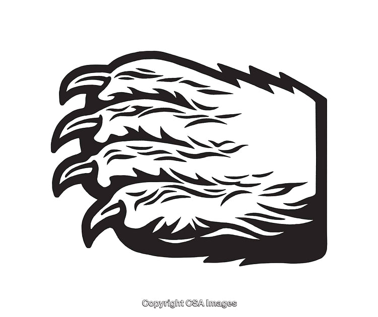 Monochrome Abstract Animal Claw Design in Minimalistic Line Art Style