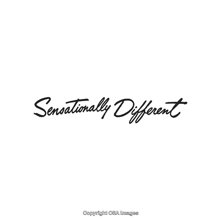 Inspirational Text: 'Sensationally Different' in Elegant Handwritten Font on White