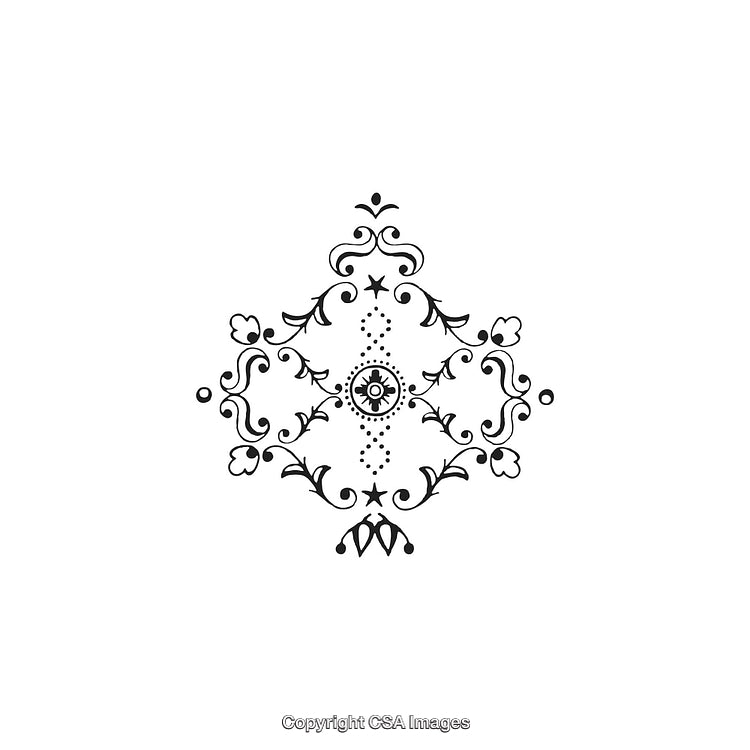 Elegant Black And White Decorative Vintage Design Ornament