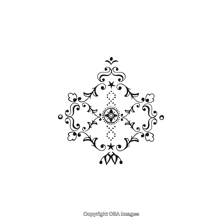 Elegant Black And White Decorative Vintage Design Ornament